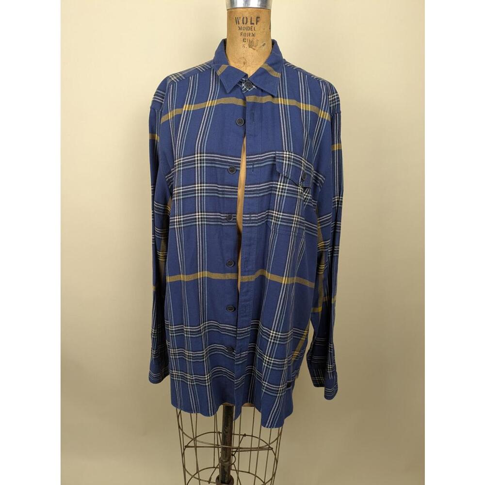 Burberry blue brushed cotton flannel plaid shirt